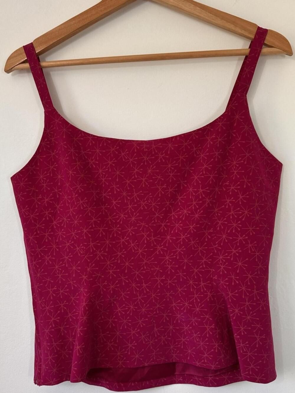 Vintage Escada Margaretha Ley Silk Tank Top EU 36 Pink Starburst Print - Picture 6 of 14